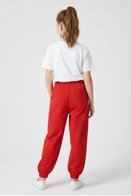 Pantalon Chinois Rouge Ample Cordon Sport Enfant - Molleton - vue 2