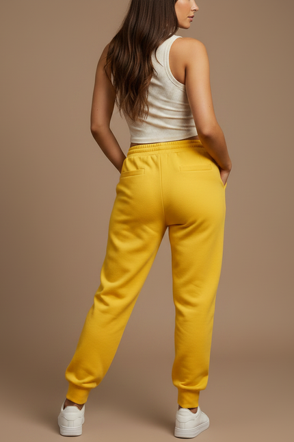 Pantalon Chinois Jaune Dragon Molletonné Ample Confortable - vue 2