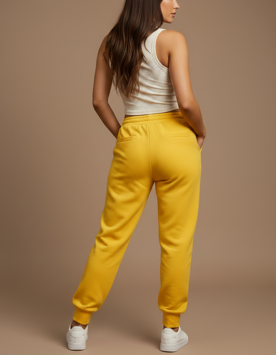 Pantalon Chinois Jaune Dragon Molletonné Ample Confortable - vue 2