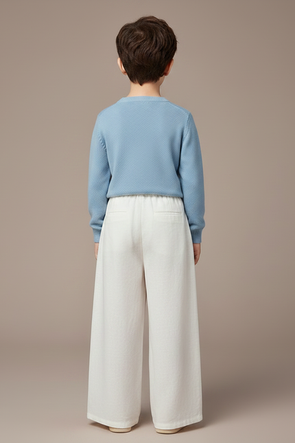 Pantalon Chinois Blanc Ample Lin Plissé Enfant - vue 2
