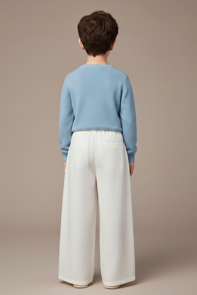Pantalon Chinois Blanc Ample Lin Plissé Enfant - vue 2