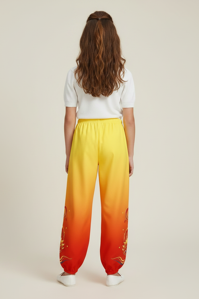Pantalon Chinois Dégradé Ample Dragon Enfant - Multicolore Polyester - vue 2