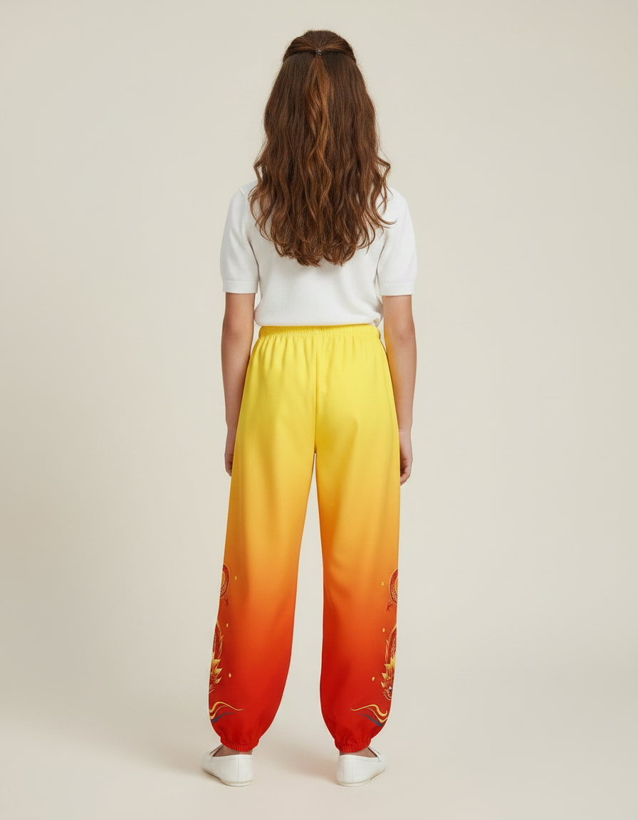 Pantalon Chinois Dégradé Ample Dragon Enfant - Multicolore Polyester - vue 2