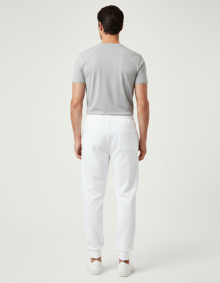 Pantalon Chinois Blanc Jogging Dragon Coton Homme - Molleton - vue 2