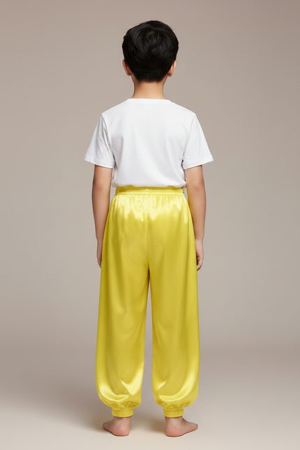 Pantalon Chinois Jaune Satiné Ample Enfant - vue 2