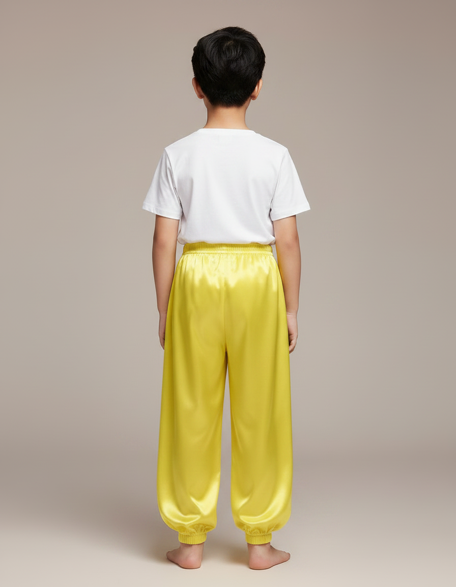Pantalon Chinois Jaune Satiné Ample Enfant - vue 2