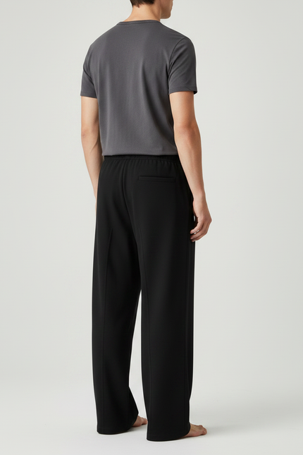 Pantalon Chinois Noir Ample Décontracté Homme - Polyester - vue 2