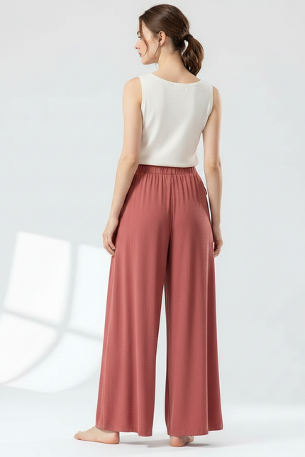 Pantalon Chinois Rose Ample Fluide Confortable Femme - Viscose - vue 2