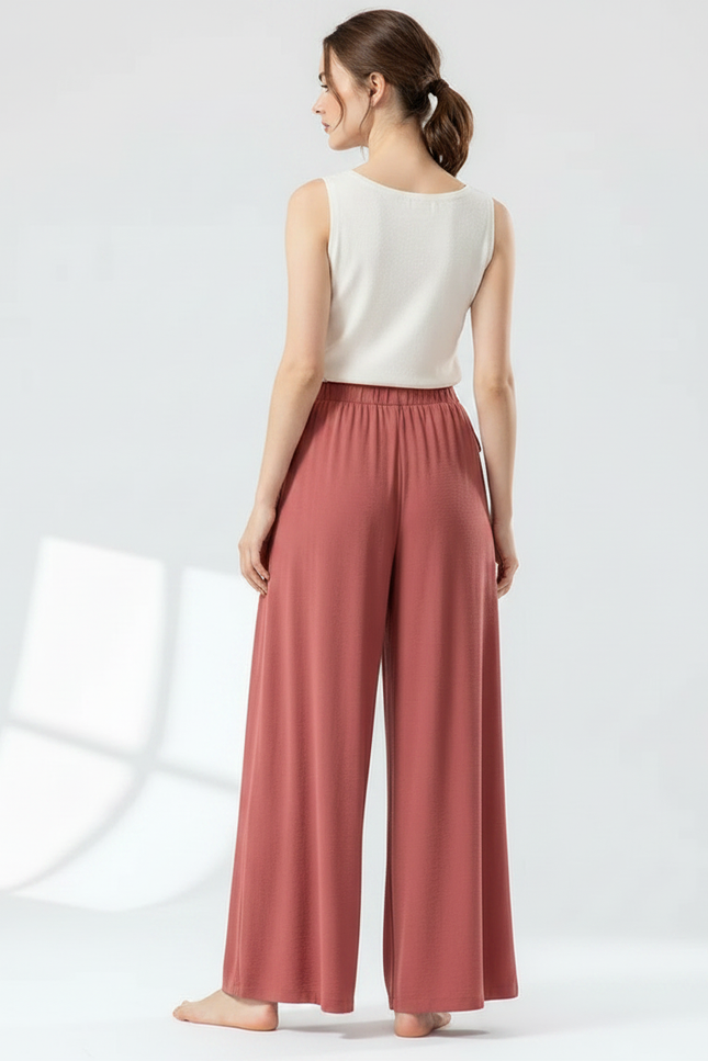 Pantalon Chinois Rose Ample Fluide Confortable Femme - Viscose - vue 2