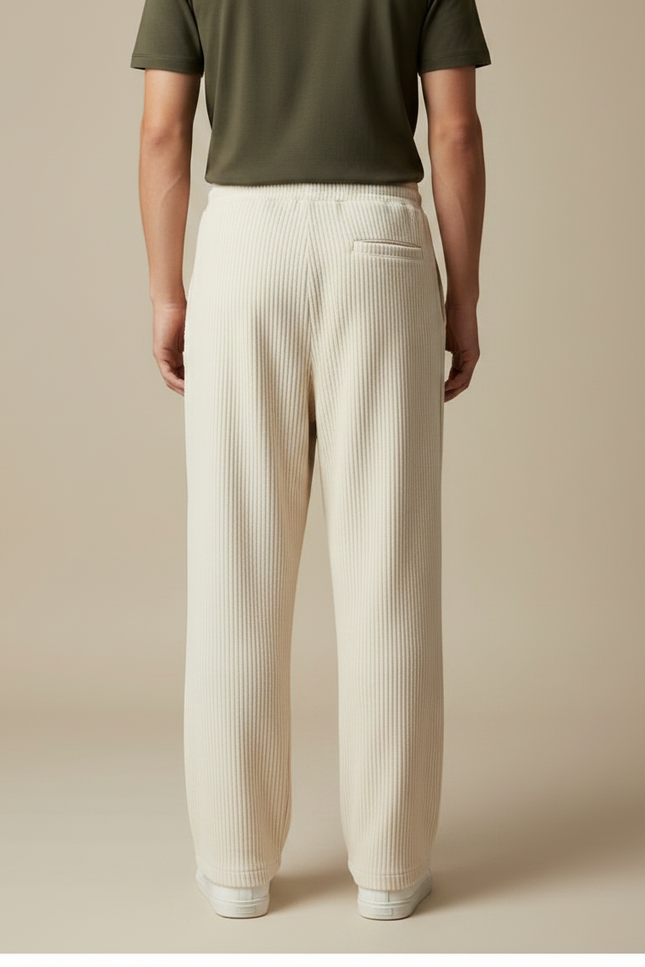 Pantalon Chinois Homme Beige Large - Cordé - vue 2