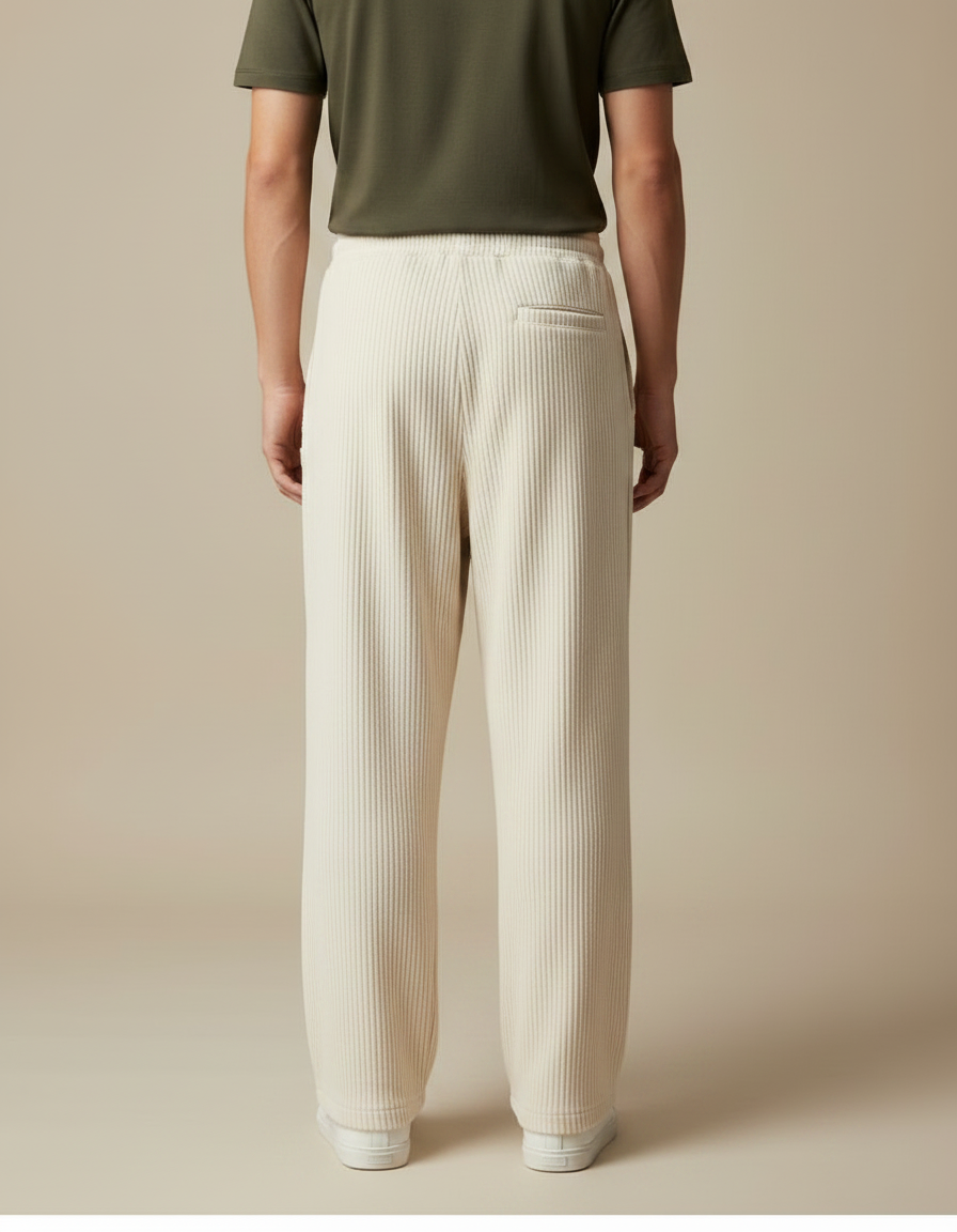 Pantalon Chinois Homme Beige Large - Cordé - vue 2
