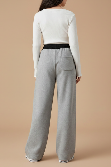 Pantalon Chinois Gris Ample Coton Décontracté Enfant - Molleton - vue 2