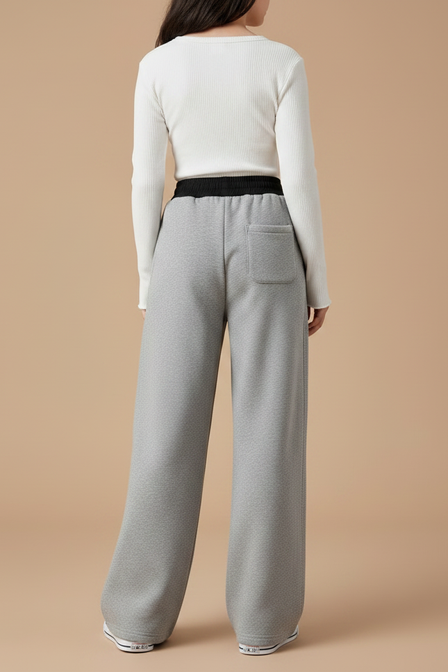 Pantalon Chinois Gris Ample Coton Décontracté Enfant - Molleton - vue 2