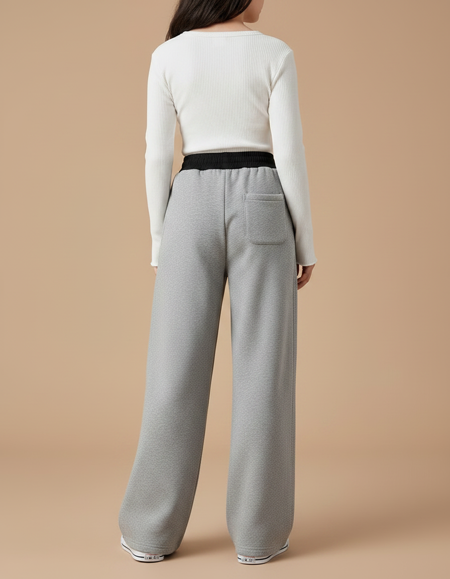Pantalon Chinois Gris Ample Coton Décontracté Enfant - Molleton - vue 2