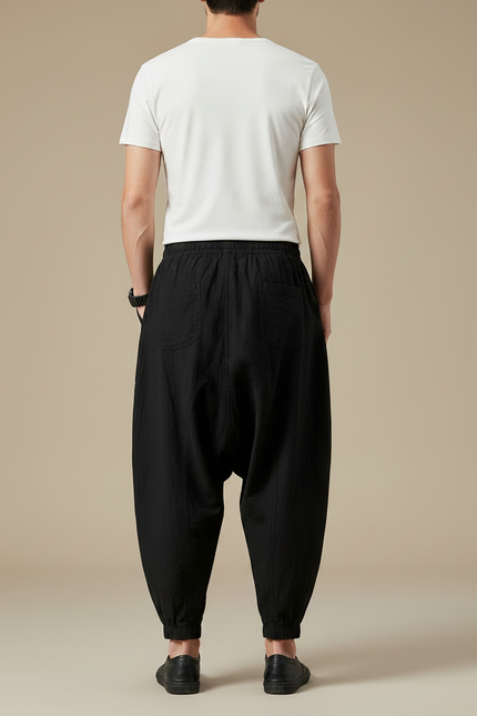 Pantalon Chinois Noir Ample Coton Constellation Homme - vue 2
