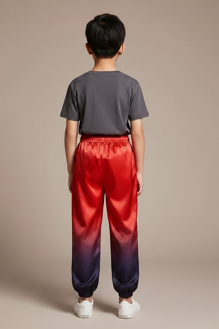 Pantalon Chinois Satiné Dégradé Ample Dragon Enfant - Multicolore - vue 2