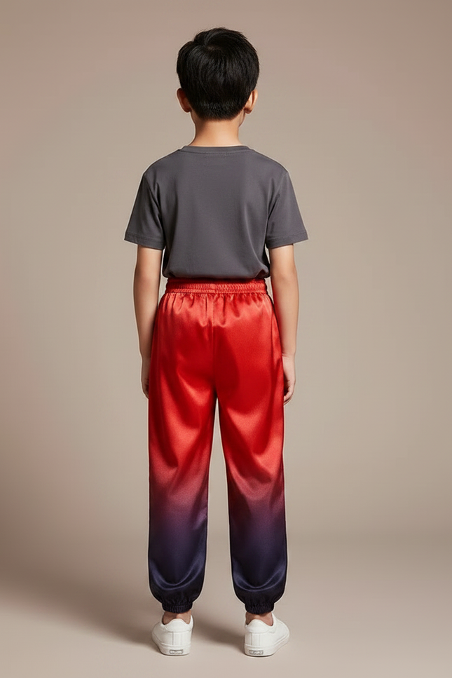 Pantalon Chinois Satiné Dégradé Ample Dragon Enfant - Multicolore - vue 2