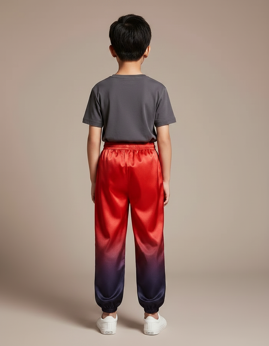 Pantalon Chinois Satiné Dégradé Ample Dragon Enfant - Multicolore - vue 2