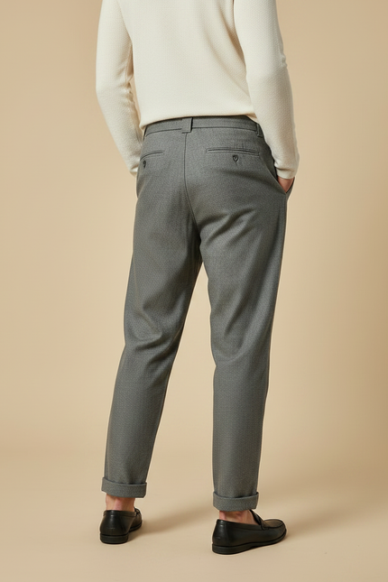 Pantalon Chinois Gris Droit Lacet Décontracté Homme - Gabardine - vue 2