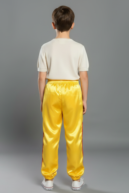 Pantalon Chinois Jaune Satiné Ample Traditionnel Enfant - vue 2