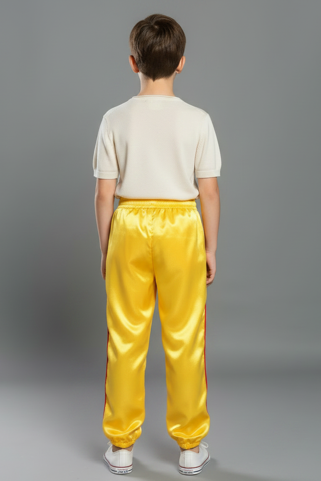 Pantalon Chinois Jaune Satiné Ample Traditionnel Enfant - vue 2
