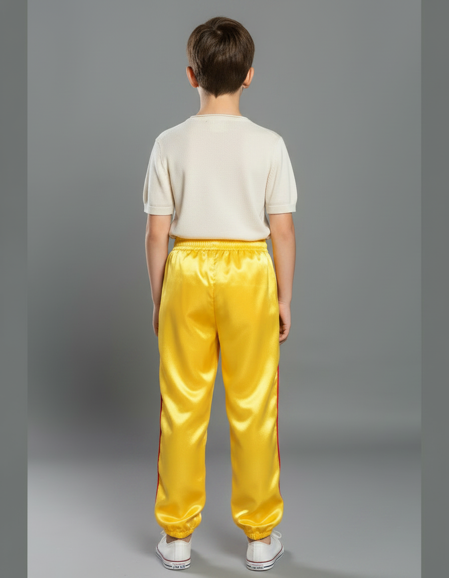 Pantalon Chinois Jaune Satiné Ample Traditionnel Enfant - vue 2