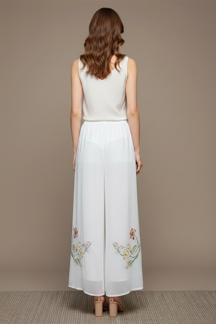 Pantalon Chinois Fendu - Blanc Soie - vue 2