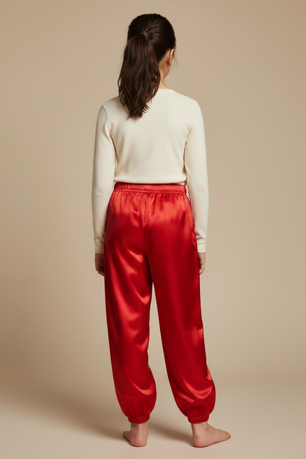 Pantalon Chinois Rouge Satiné Ample Bouffant Enfant - vue 2