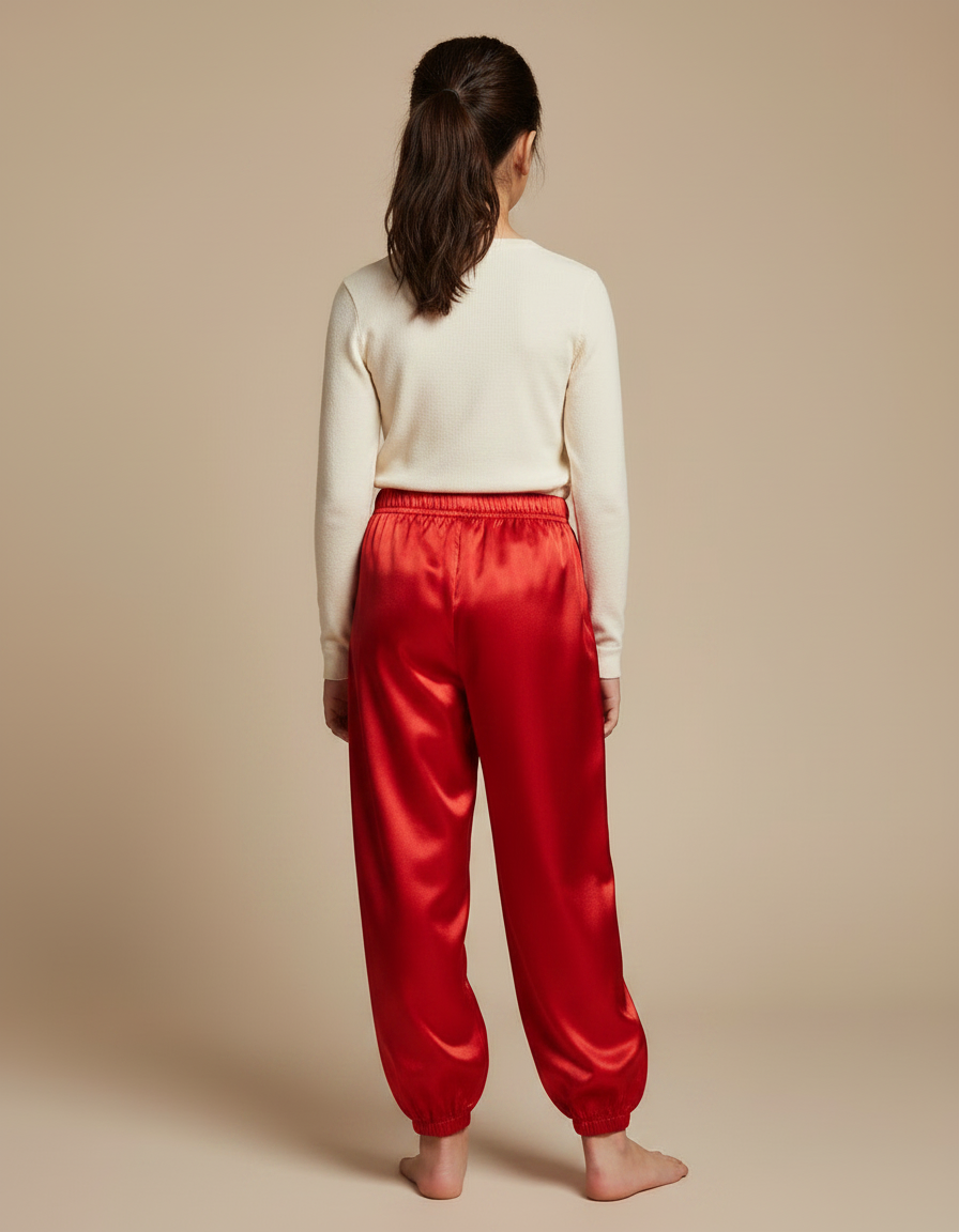 Pantalon Chinois Rouge Satiné Ample Bouffant Enfant - vue 2