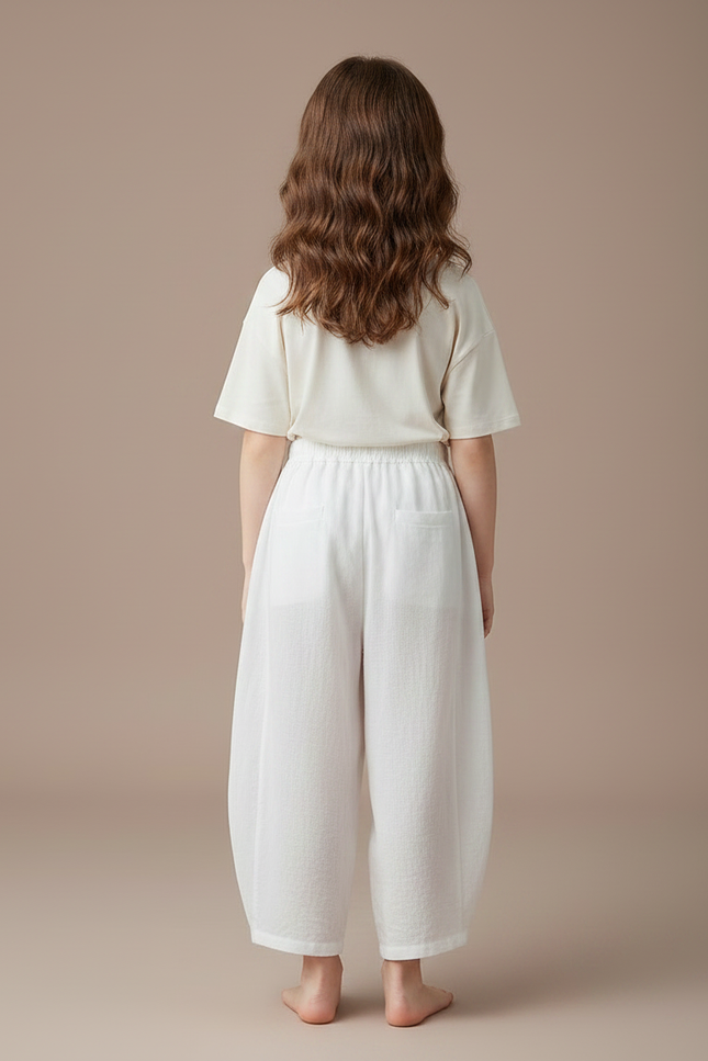 Pantalon Chinois Blanc Ample Coton Traditionnel Enfant - vue 2