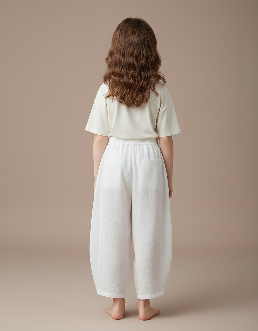 Pantalon Chinois Blanc Ample Coton Traditionnel Enfant - vue 2