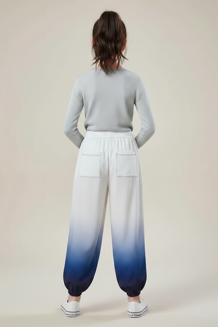 Pantalon Chinois Dégradé Fluide Ample Enfant Bicolore - Multicolore Viscose - vue 2