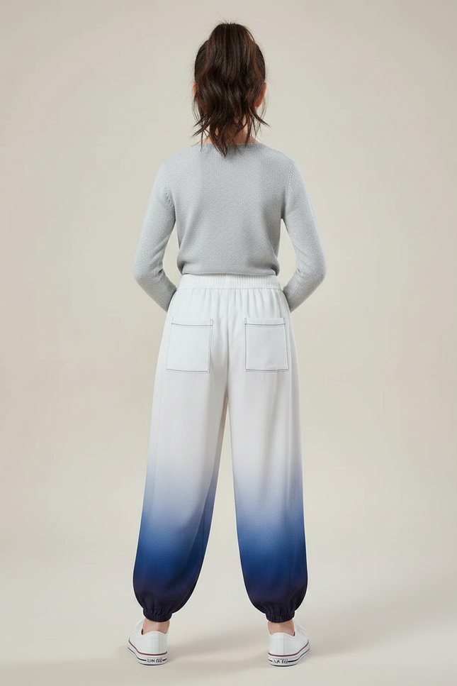 Pantalon Chinois Dégradé Fluide Ample Enfant Bicolore - Multicolore Viscose - vue 2