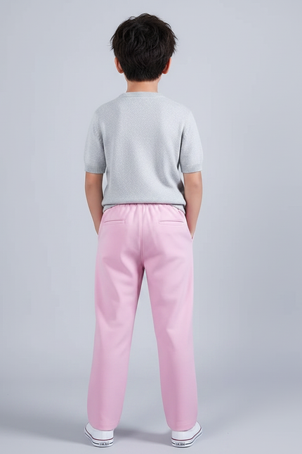 Pantalon Chinois Rose Ample Élastique Enfant Décontracté - Polyester - vue 2