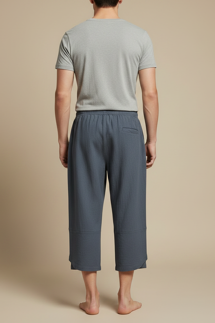 Pantalon Chinois Gris Décontracté Ample Homme - Coton - vue 2