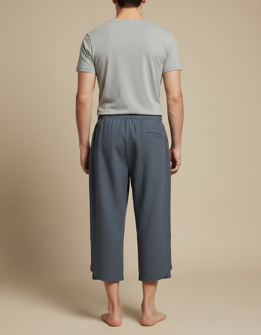 Pantalon Chinois Gris Décontracté Ample Homme - Coton - vue 2