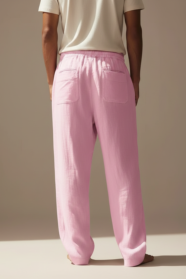 Pantalon Chinois Rose Lin Ample Cordon Homme - vue 2