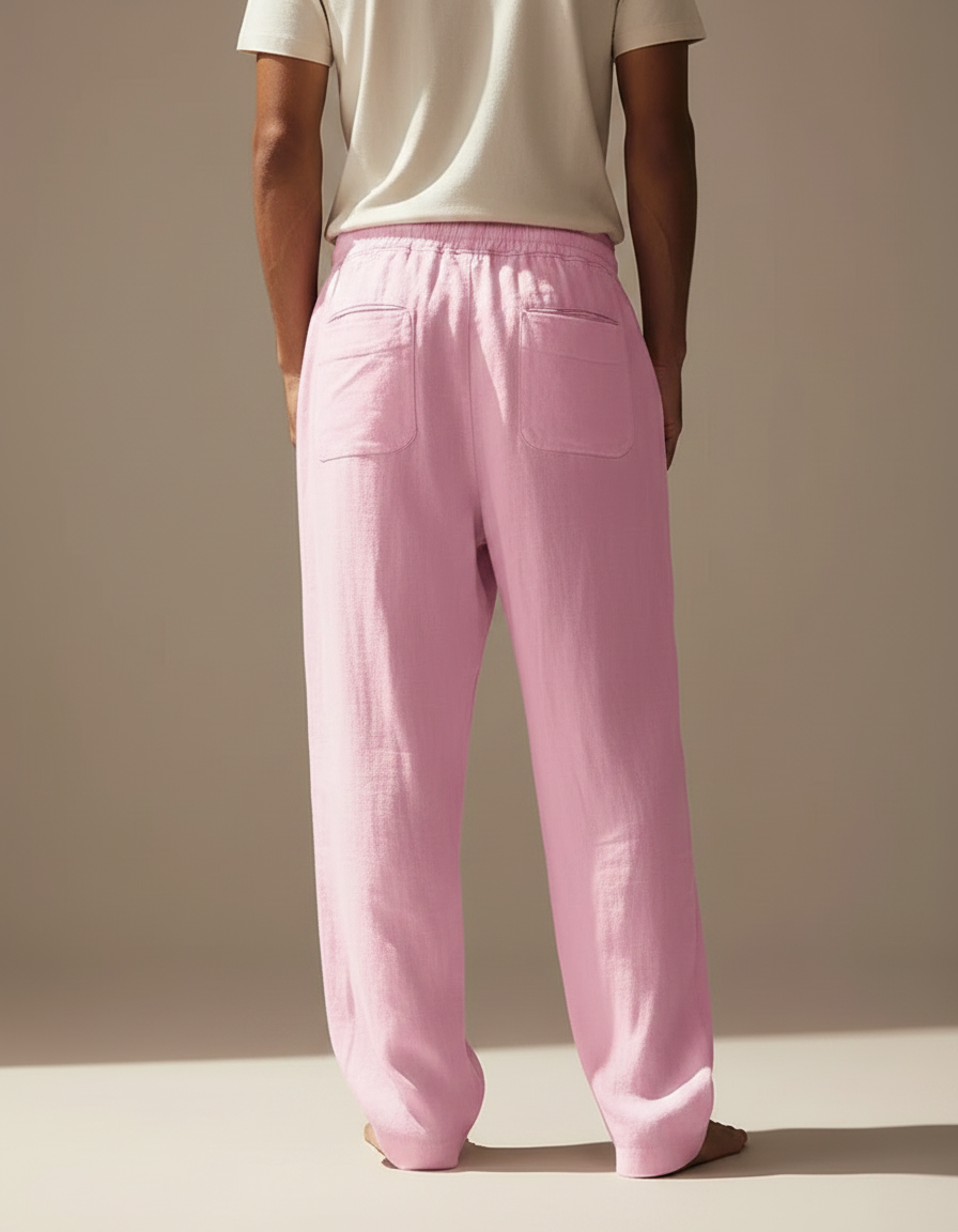 Pantalon Chinois Rose Lin Ample Cordon Homme - vue 2