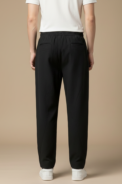 Pantalon Chinois Noir Coton Ample Décontracté Harem - vue 2