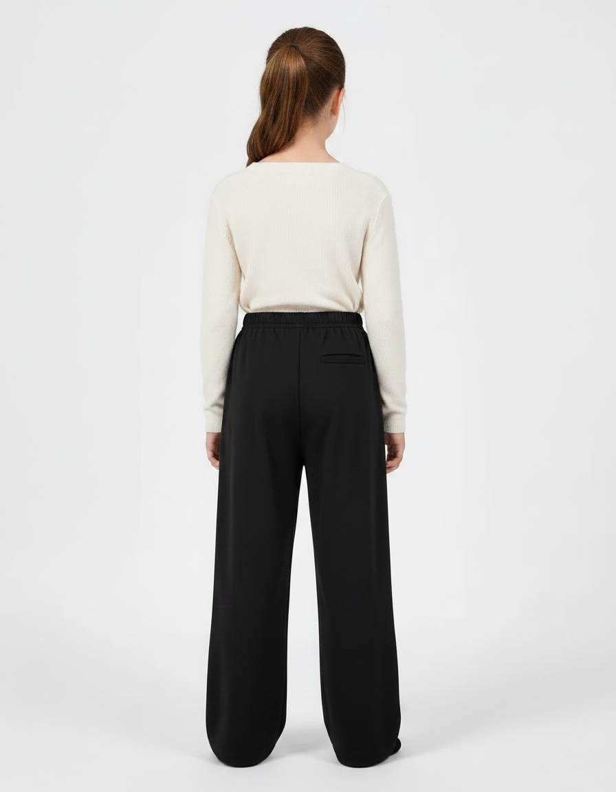 Pantalon Chinois Noir Ample Unisexe Traditionnel - Polyester - vue 2