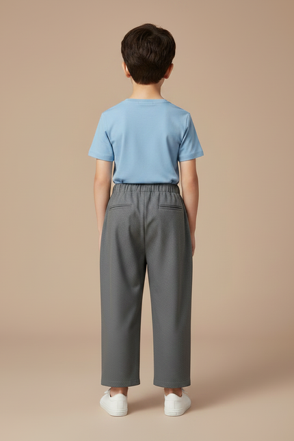 Pantalon Chinois Gris Ample Bambou Enfant Décontracté - Polyester - vue 2