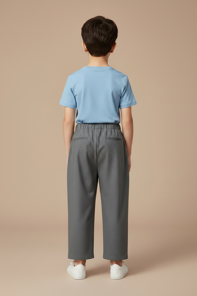 Pantalon Chinois Gris Ample Bambou Enfant Décontracté - Polyester - vue 2