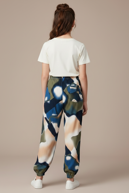 Pantalon Chinois Imprimé Ample Fluide Estival Fille - Viscose - vue 2