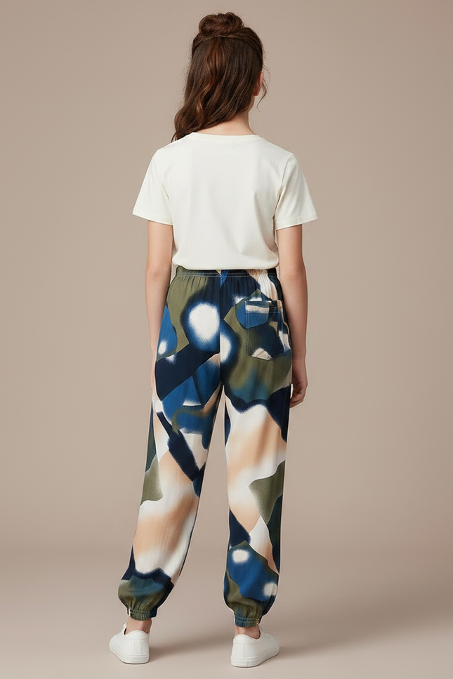 Pantalon Chinois Imprimé Ample Fluide Estival Fille - Viscose - vue 2