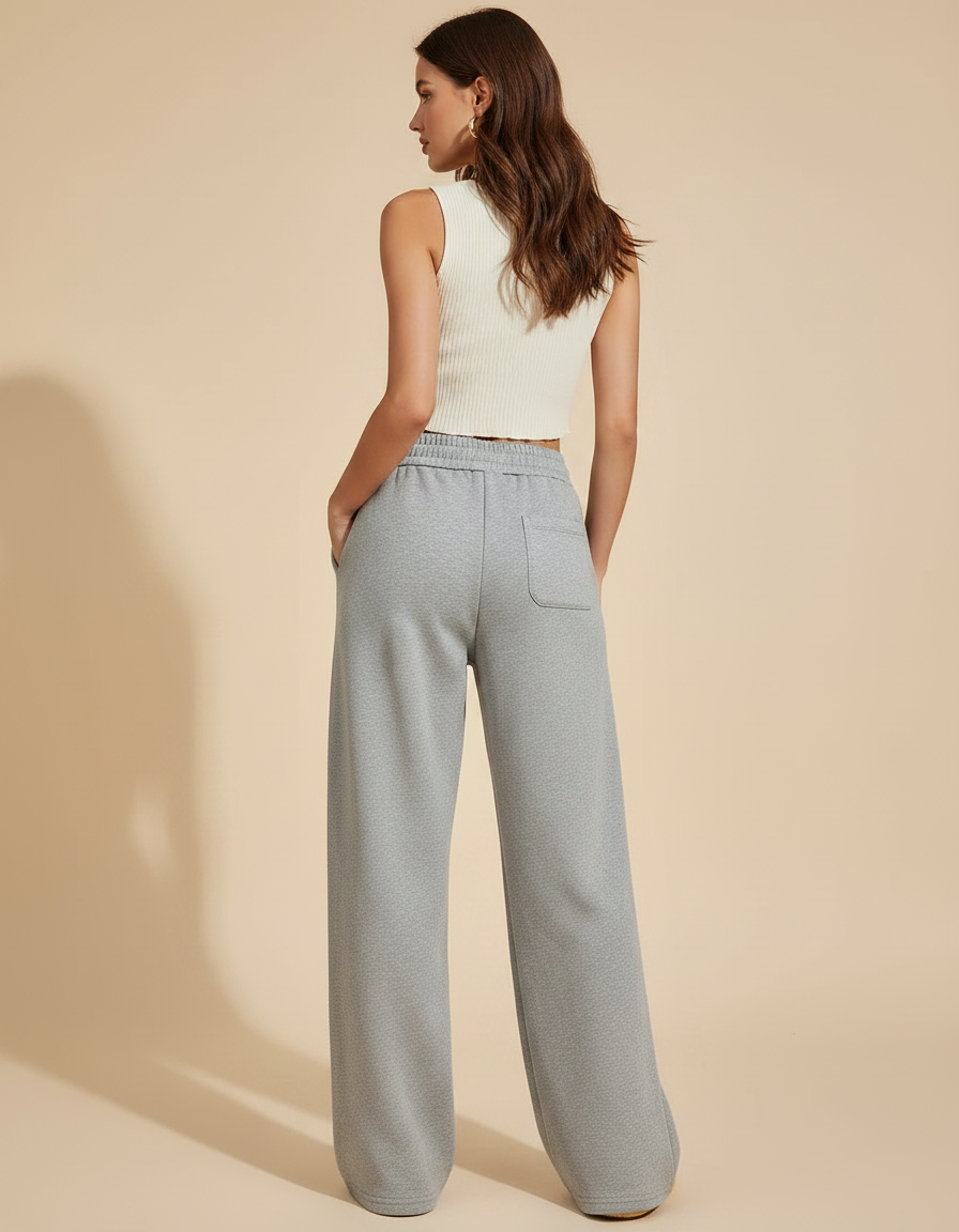 Pantalon Chinois Gris Dragon Molletonné Ample Décontracté Streetwear - vue 2