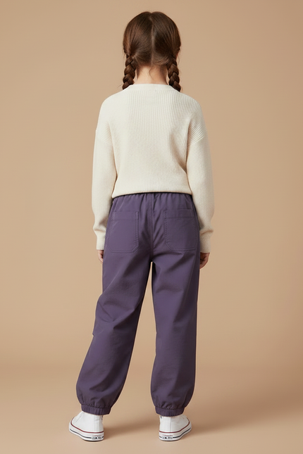 Pantalon Chinois Violet Ample Décontracté Sport Fille - Polyester - vue 2