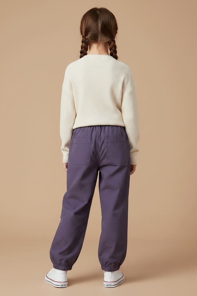 Pantalon Chinois Violet Ample Décontracté Sport Fille - Polyester - vue 2