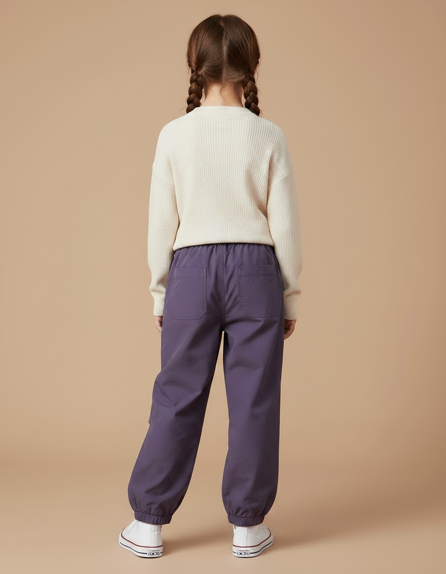 Pantalon Chinois Violet Ample Décontracté Sport Fille - Polyester - vue 2