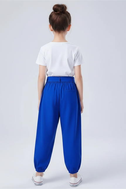 Pantalon Chinois Bleu Ample Fluide Enfant - Viscose - vue 2