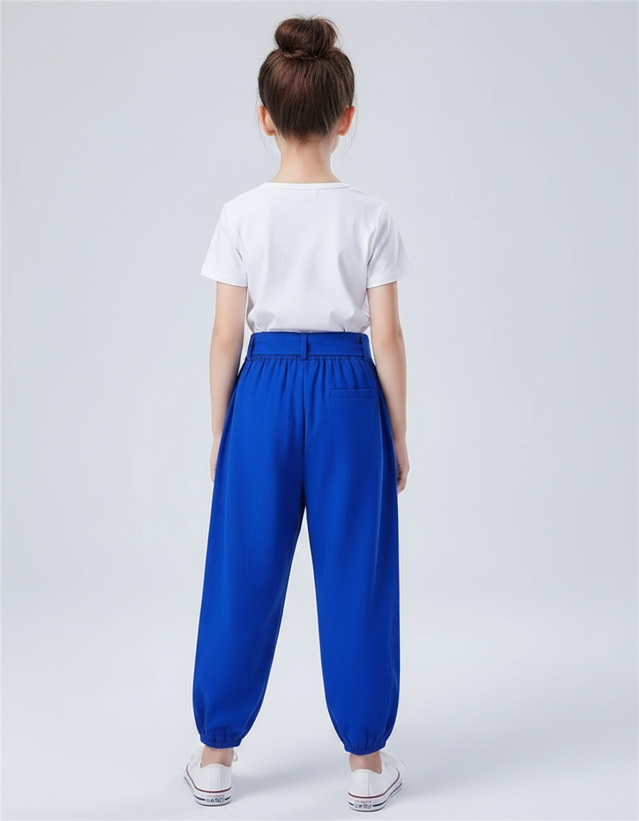 Pantalon Chinois Bleu Ample Fluide Enfant - Viscose - vue 2